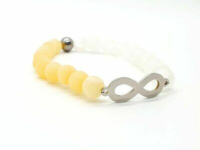 Bracelet Calcite jaune et Sélénite, 8 mm