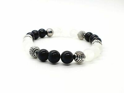 Bracelet Tourmaline et Sélénite, 8 mm