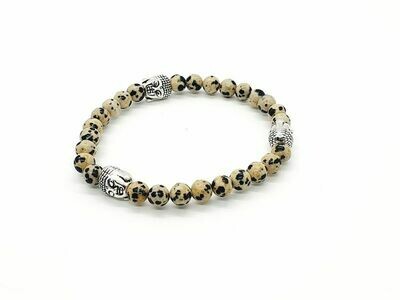 Bracelet Jaspe Dalmatien, 6 mm