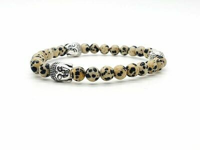 Bracelet Jaspe Dalmatien, 6 mm