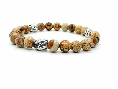 Bracelet jaspe paysage, 8 mm