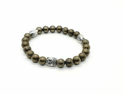 Bracelet pyrite, 6 mm
