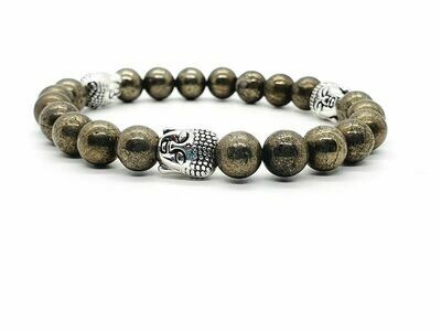 Bracelet pyrite, 6 mm