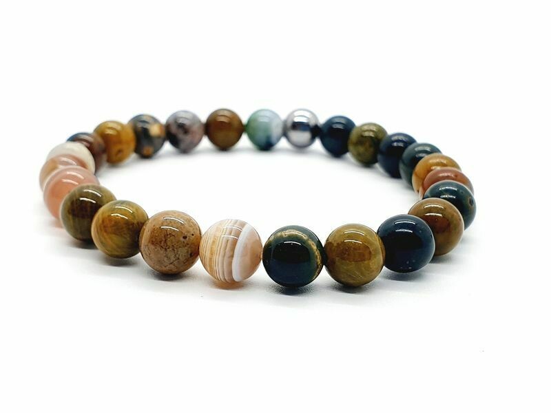 Bracelet Jaspe Océan, 8 mm