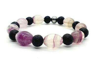 Bracelet Fluorite ovale 10x14 mm