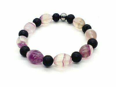 Bracelet Fluorite ovale 10x14 mm