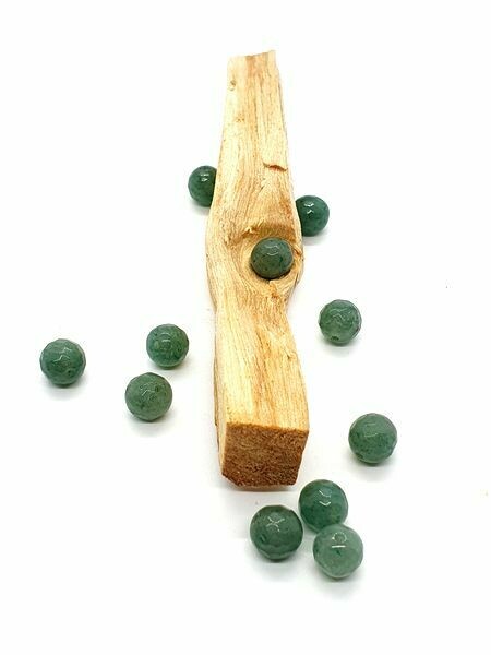 Aventurine verte facettée, 8 mm - Perles