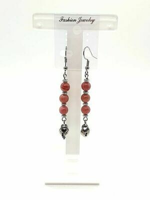 Boucle d'oreilles Rhodonite, 8 mm
