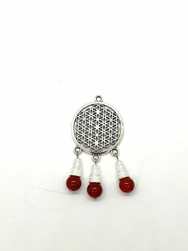 Pendentif fleur de vie et Cornaline