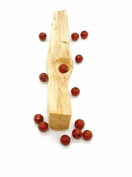 Jaspe rouge facetté 6 mm - Perles