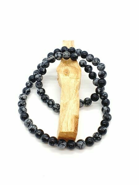 Obsidienne Flocon de Neige 6 mm - Rang