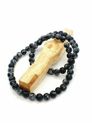 Obsidienne Flocon de Neige 6 mm - Rang