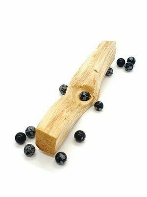 Obsidienne Flocon de Neige 6 mm - Perles