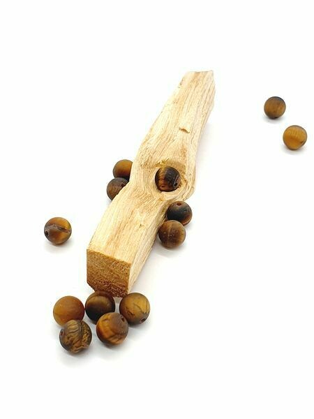 Oeil de tigre mat 8 mm - Perles