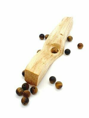 Oeil de tigre mat 6 mm - Perles