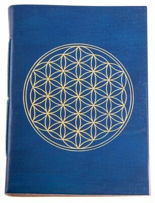 Cahier avec dorure Fleur de Vie - bleu roi