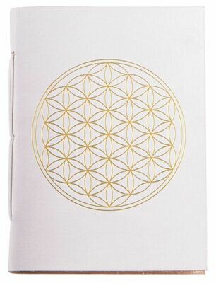 Cahier avec dorure Fleur de Vie - blanc
