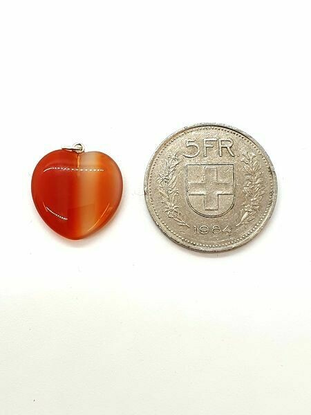 Pendentif coeur en Cornaline