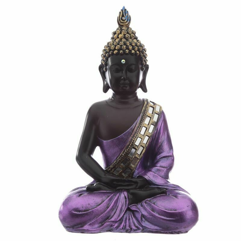 Figurine Bouddha Thailandais Noir & Violet