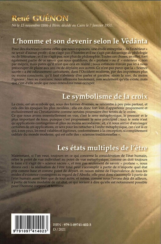 L'homme et son devenir selon le Vedânta
