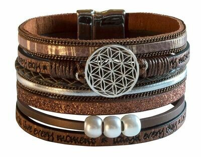 Bracelet Fleur de Vie - Brun