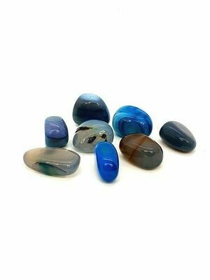 Agate teintée bleu