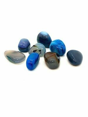 Agate teintée bleu