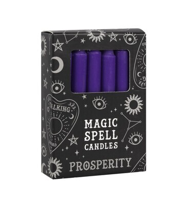 Lot de 12 bougies rituels - Violet Prospérité