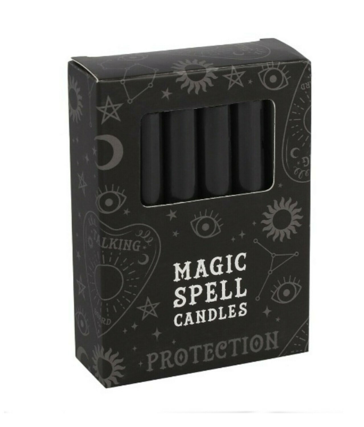 Lot de 12 bougies rituels - Noire Protection
