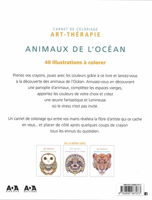 Carnet de coloriage Art-thérapie animaux de l'océan