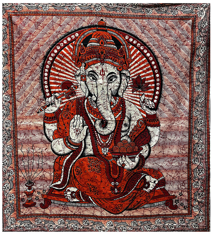 Tenture Ganesh Rouge 220 x 240 cm