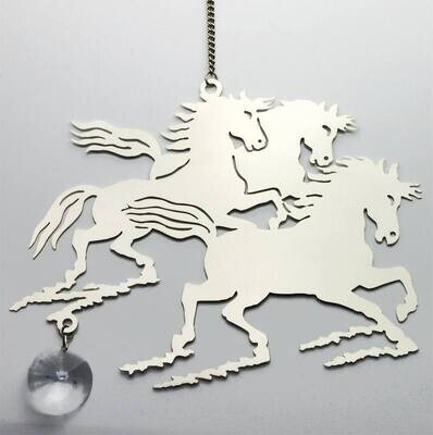 Décoration de fenêtre - trio de chevaux de feu