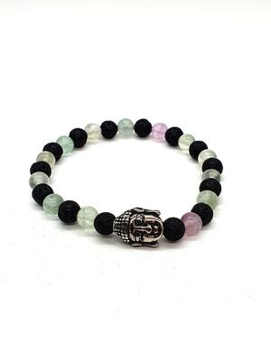 Bracelet Fluorite, 6 mm