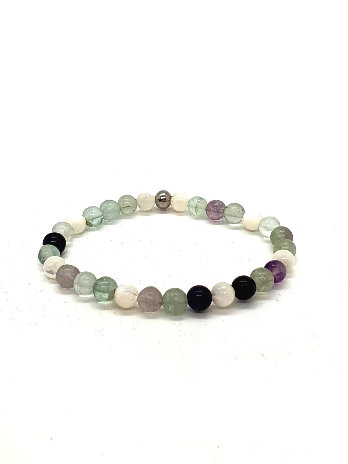 Bracelet Fluorite et Nacre, 6 mm