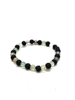 Bracelet Fluorite, 6 mm