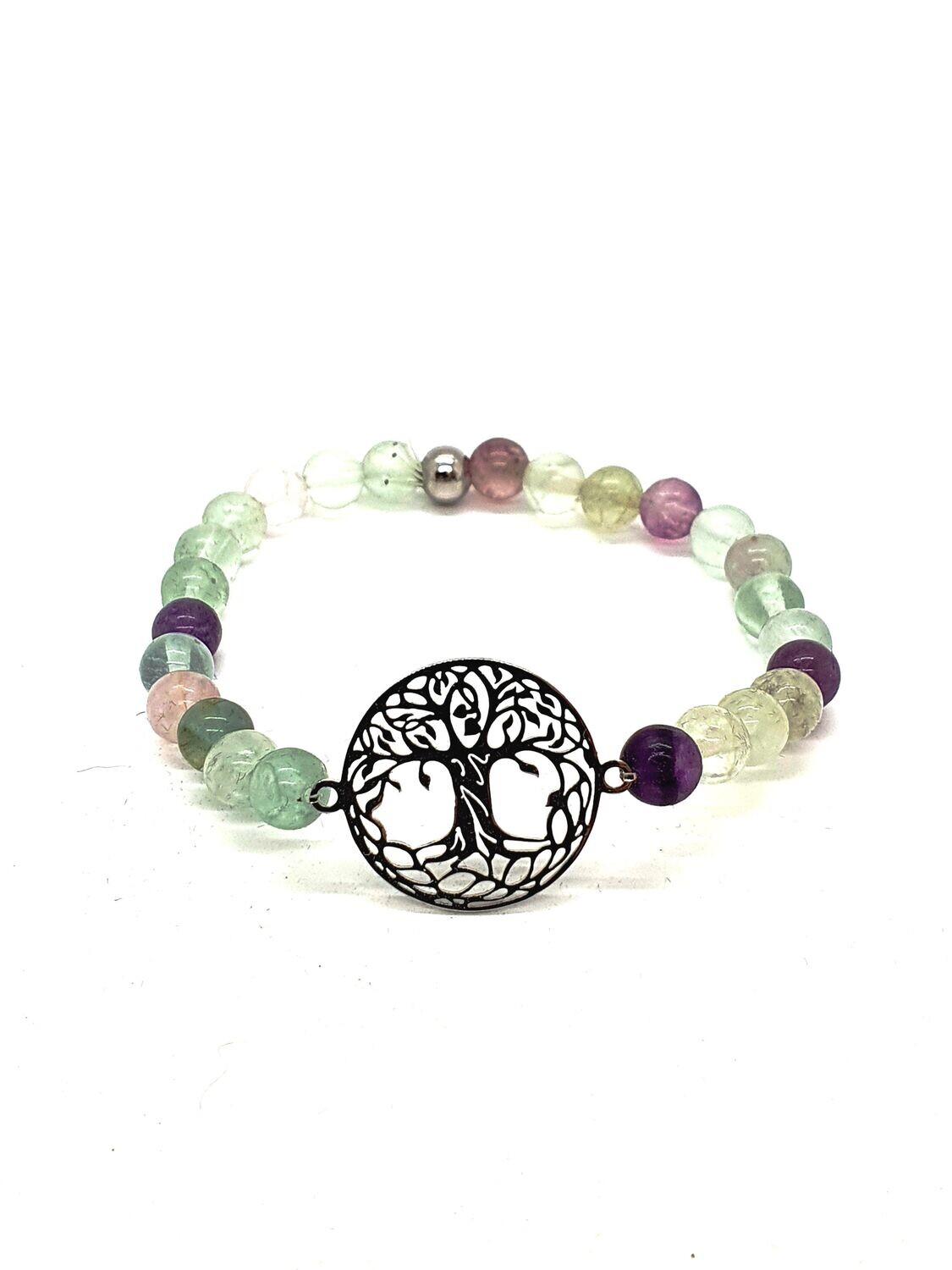Bracelet Fluorite, 6 mm