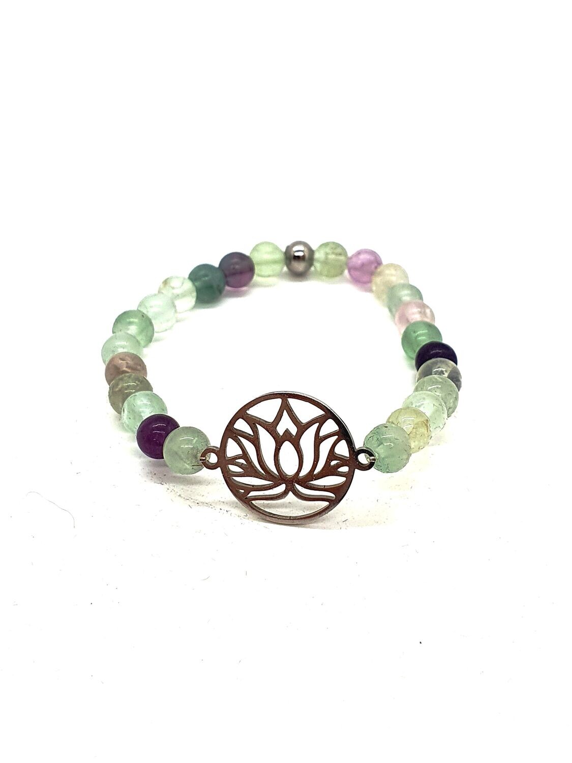 Bracelet Fluorite, 6 mm