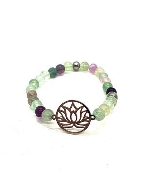 Bracelet Fluorite, 6 mm