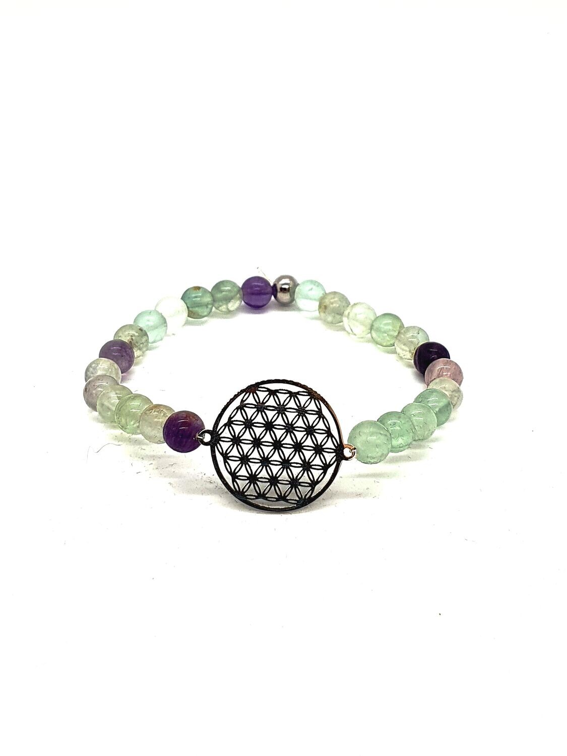 Bracelet Fluorite, 6 mm
