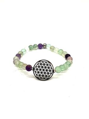Bracelet Fluorite, 6 mm
