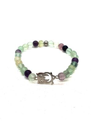 Bracelet Fluorite, 6 mm