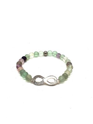 Bracelet Fluorite, 6 mm