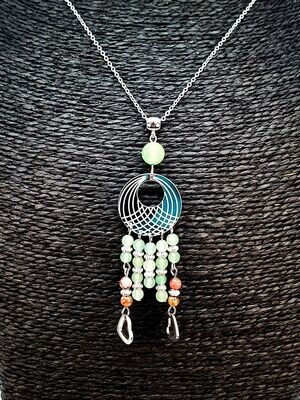 Collier Aventurine et Rhodonite, 4 mm et 8 mm