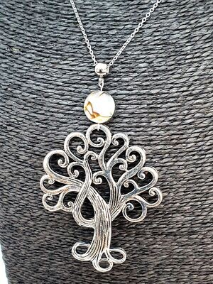 Collier Nacre et Arbre de Vie, 14 mm