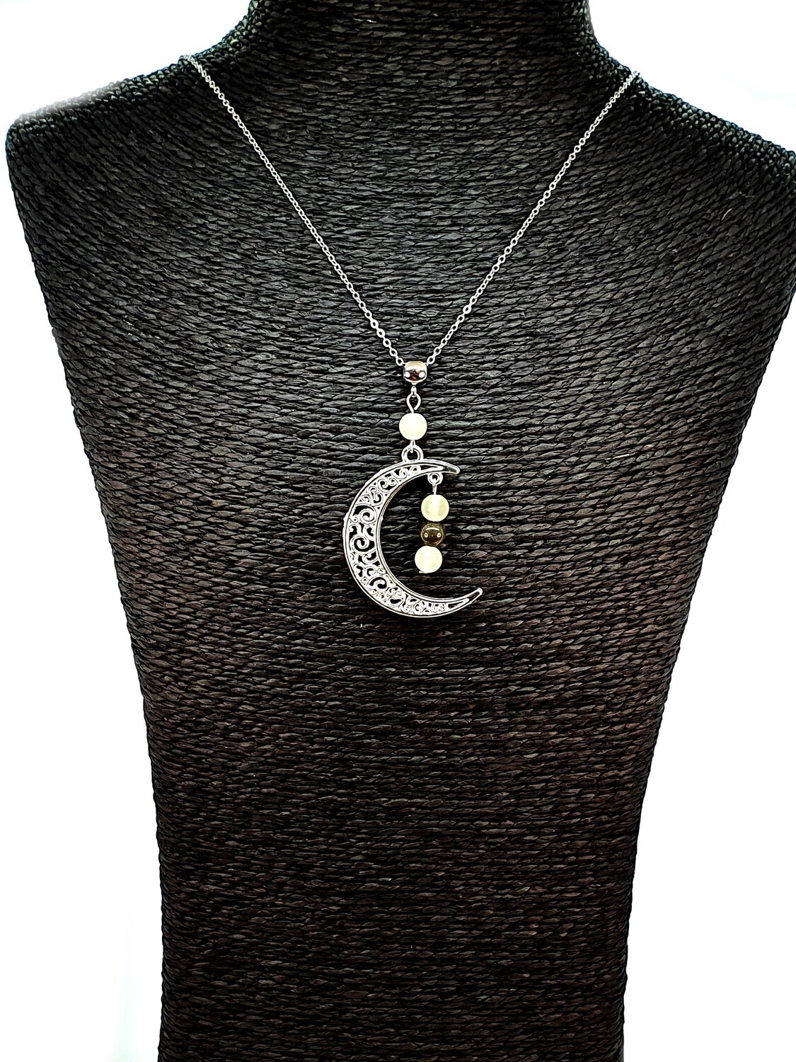 Collier Pyrite et Jade de Chine, 6 mm