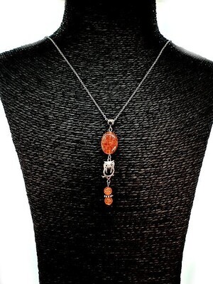 Collier Quartz Hématoïde oval 13x18 et 6 mm