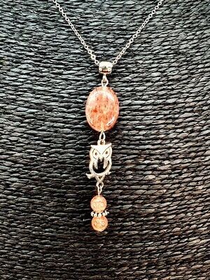 Collier Quartz Hématoïde oval 13x18 et 6 mm