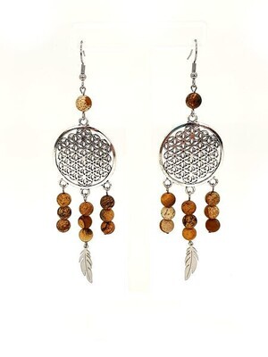 Boucles d&#39;oreilles Jaspe Paysage, 6 mm