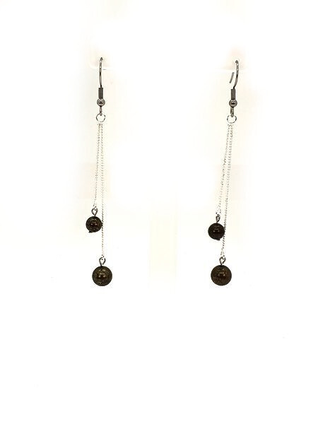 Boucles d&#39;oreilles en Pyrite, 6 et 8 mm