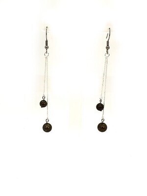 Boucles d&#39;oreilles en Pyrite, 6 et 8 mm